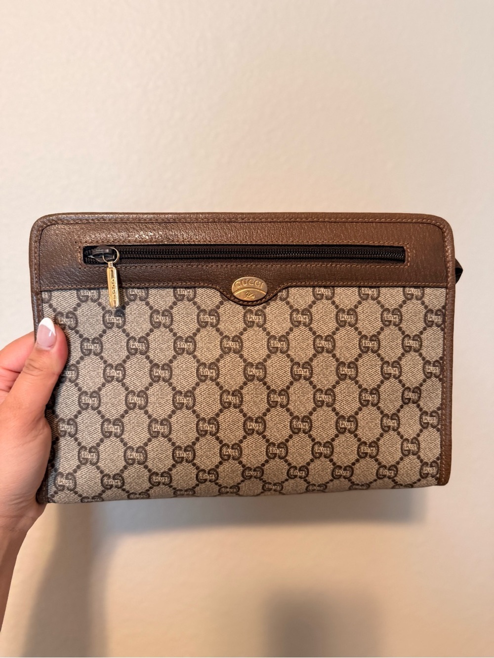 Gucci Plus Monogram Canvas Clutch